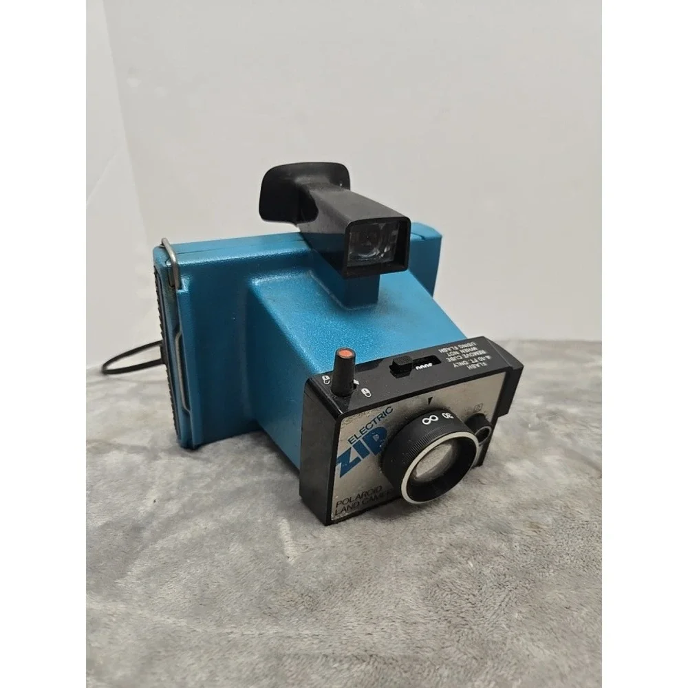 Vintage Polaroid Electric Zip Land Camera Blue Instant Film Camera 1970s Retro